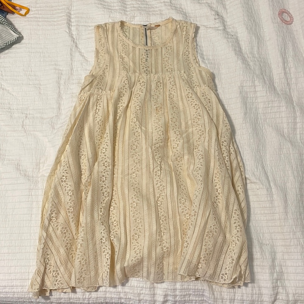 Cream Free People babydoll dress